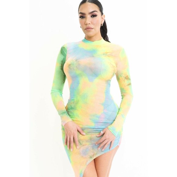Boutique Dresses & Skirts - Women's Mesh Sheer See Through Long sleeve bodycon Mini Night Club DRESS